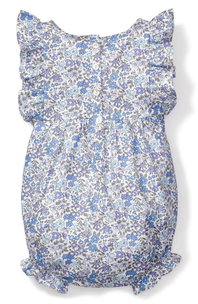 Petite Plume Fleur Dazur Ruffle Romper In Blue