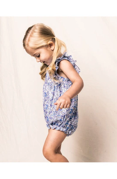 Petite Plume Fleur Dazur Ruffle Romper In Blue