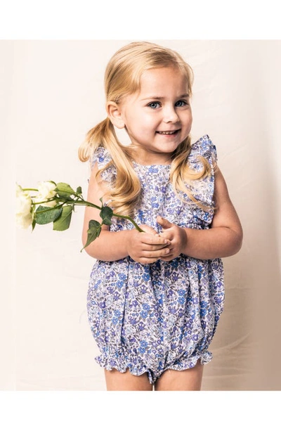 Petite Plume Fleur Dazur Ruffle Romper In Blue