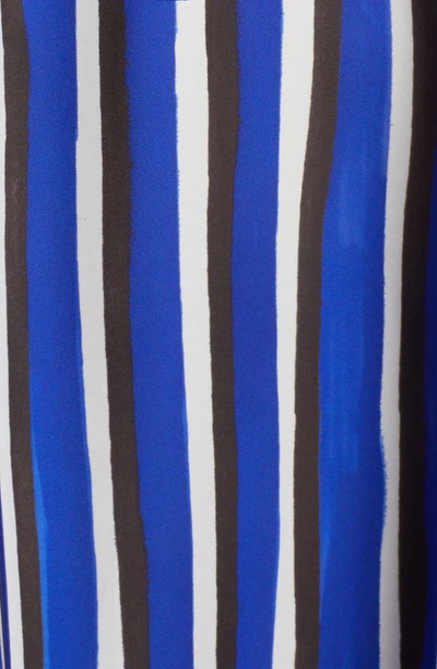 Shop Bottega Veneta Hand Drawn Stripe Oversize Shirtdress In Blue/ Black