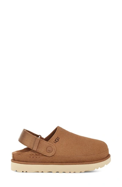 Ugg Goldenstar Suede Clogs In Chestnut
