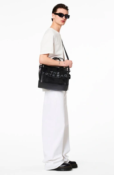 Shop Marc Jacobs The Medium Mesh Tote Bag In Black Out