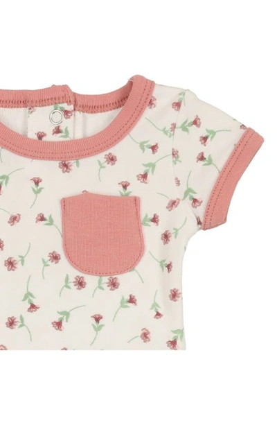 Maniere Floral Print T-shirt & Shorts Set In White