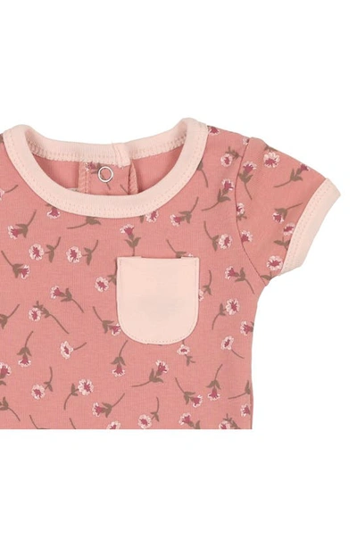 Maniere Floral Print T-shirt & Shorts Set In Mauve