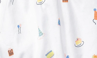 Petite Plume Birthday Print Ruffle Romper In White