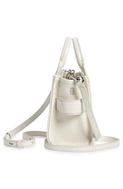 Shop Marc Jacobs The Leather Crossbody Tote Bag In Cotton/silver