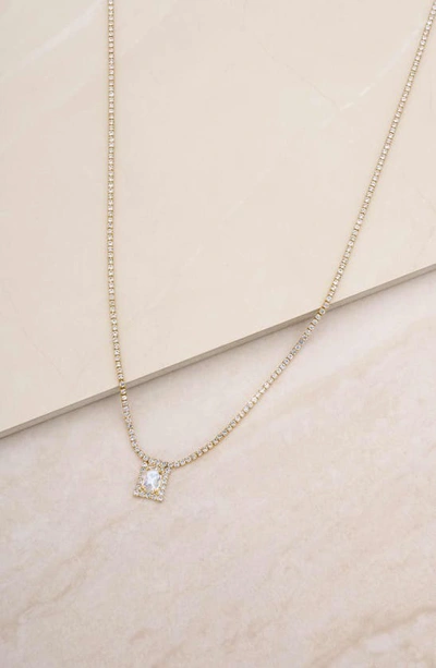Ettika Adjustable Cubic Zirconia Pendant Necklace In Gold