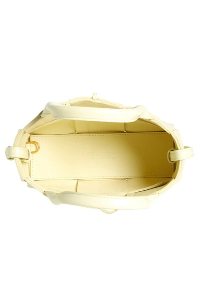 Shop Bottega Veneta Arco Intrecciato Leather Tote In 7406 Ice Cream-gold