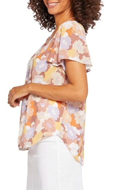 Nydj Flutter Sleeve Blouse In Sunset Grove