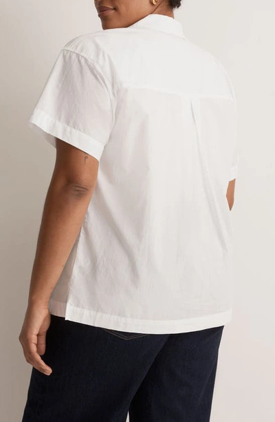Shop Madewell Signature Poplin Camp Shirt In Eyelet White