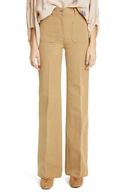 Shop Loro Piana Linen & Cotton Patch Pocket Trousers In H0ht Haystack