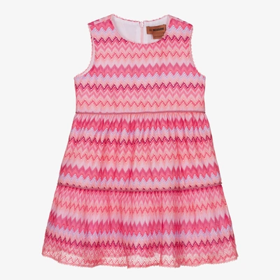 Shop Missoni Girls Pink Zigzag Knit Dress