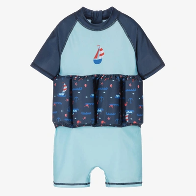 Shop Soli Swim Boys Blue Boat Float Suit (upf50+)