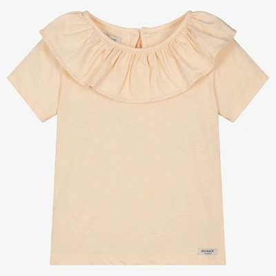 Shop Donsje Girls Pastel Orange Cotton T-shirt