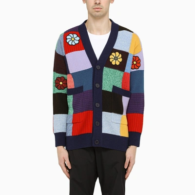 Shop Moncler Genius Multicoloured Patchwork Cardigan In Multicolor