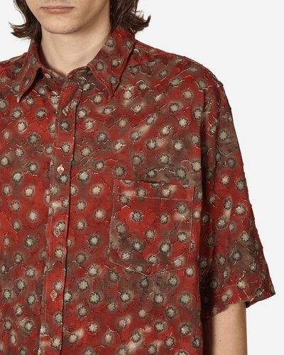 Shop Acne Studios Printed Button-up Shirt In Red