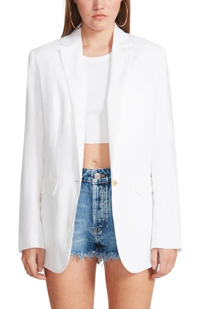 Shop Bb Dakota By Steve Madden On The Edge Linen Blend Blazer In White