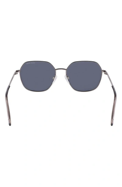 Cole Haan 58mm Full Rim Metal Square Polarized Sunglasses In Gunmetal