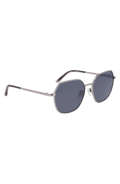 Cole Haan 58mm Full Rim Metal Square Polarized Sunglasses In Gunmetal
