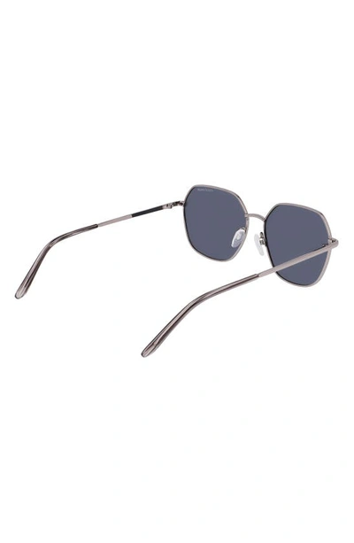 Cole Haan 58mm Full Rim Metal Square Polarized Sunglasses In Gunmetal
