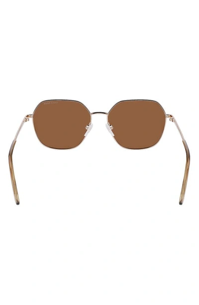 Cole Haan 58mm Full Rim Metal Square Polarized Sunglasses In Gold