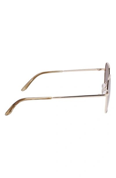 Cole Haan 58mm Full Rim Metal Square Polarized Sunglasses In Gold