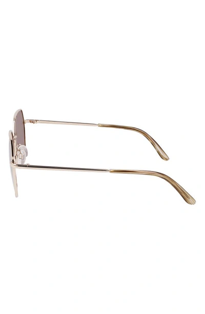 Cole Haan 58mm Full Rim Metal Square Polarized Sunglasses In Gold