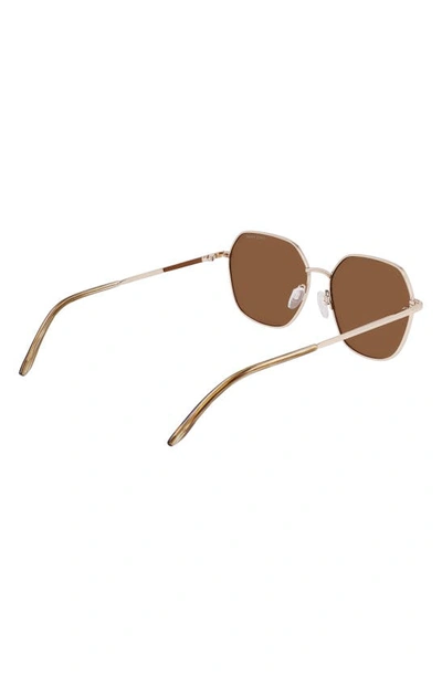 Cole Haan 58mm Full Rim Metal Square Polarized Sunglasses In Gold