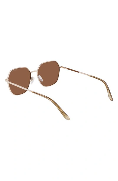 Cole Haan 58mm Full Rim Metal Square Polarized Sunglasses In Gold