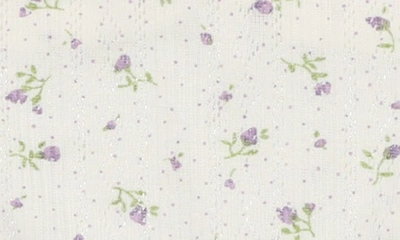 Shop Maniere Floral Cotton Pointelle Footie In Purple