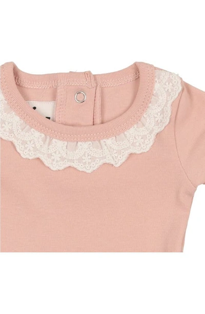 Maniere Manière Eyelet Collar T-shirt & Shorts Set In Mauve