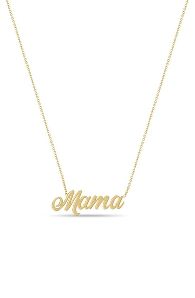 Zoë Chicco Women's Tender Tokens 14k Yellow Gold "mama" Pendant Necklace In 14k Yellow Gold