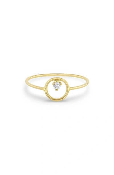 Shop Zoë Chicco Prong Diamond Ring In 14k Yellow Gold