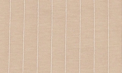 Maniere Manière Raised Stripe Short Sleeve Top & Shorts Set In Beige