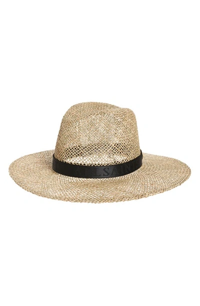 Shop Allsaints Open Weave Straw Fedora In Natural
