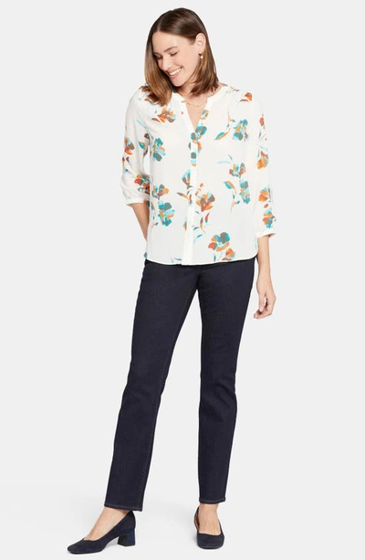Shop Nydj High/low Crepe Blouse In Dream Lily
