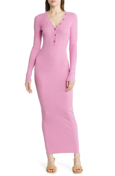 Shop Favorite Daughter The On Again Long Sleeve Ribbed Dress In Orchid