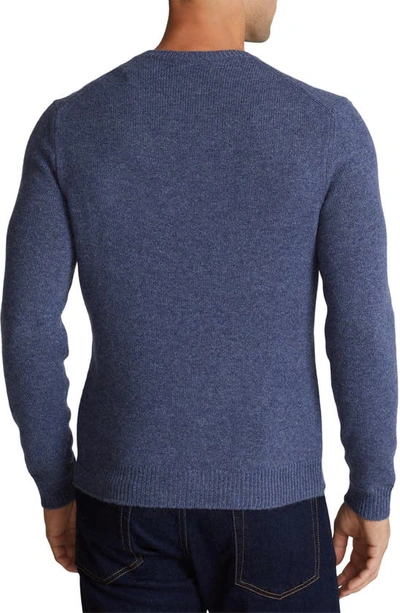 Shop Ralph Lauren Purple Label Cashmere Crewneck Sweater In Supply Blue Melange