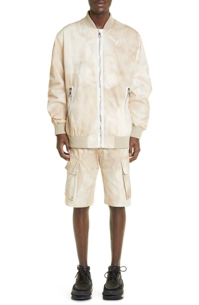 Shop Balmain Desert Cotton Bomber Jacket In Beige Multi
