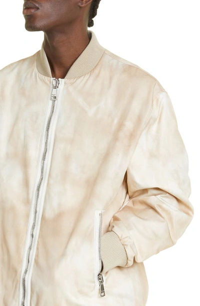 Shop Balmain Desert Cotton Bomber Jacket In Beige Multi