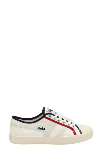 Shop Gola Coaster Smash Sneaker In Off White/navy/deep Red