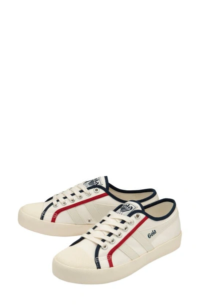 Shop Gola Coaster Smash Sneaker In Off White/navy/deep Red