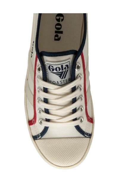 Shop Gola Coaster Smash Sneaker In Off White/navy/deep Red