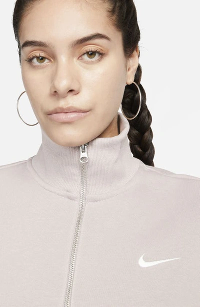 Shop Nike Sportswear Phoenix Fleece Crop Sweatshirt In Diffused Taupe/ Sail
