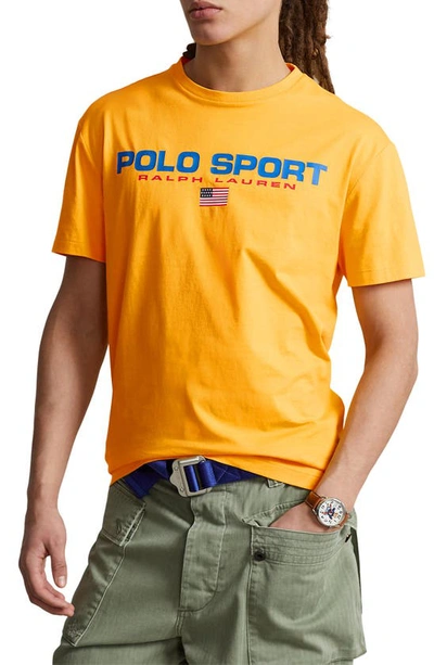 Shop Polo Ralph Lauren Classic Fit Polo Sport Graphic Tee In Coast Guard Yellow
