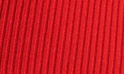 Shop Michael Kors One-shoulder Rib Midi Sweater Dress In 602 Poppy