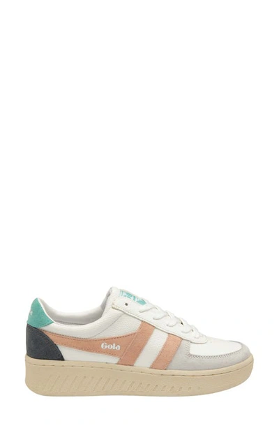 Shop Gola Classics Grandslam Trident Sneaker In White/ Pearl Pink/ Sea Mist