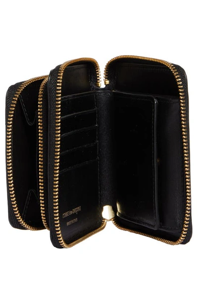 Shop Comme Des Garçons Outside Pocket Two-compartment Leather Wallet In Black