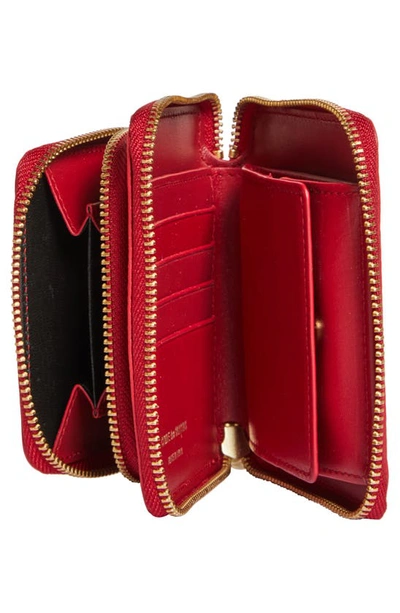 Shop Comme Des Garçons Wallets Outside Pocket Two-compartment Leather Wallet In Red