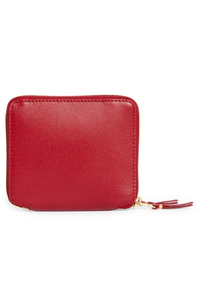 Shop Comme Des Garçons Wallets Outside Pocket Two-compartment Leather Wallet In Red